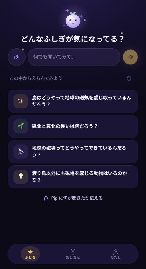 Acorn——ようこそ画面と Pip